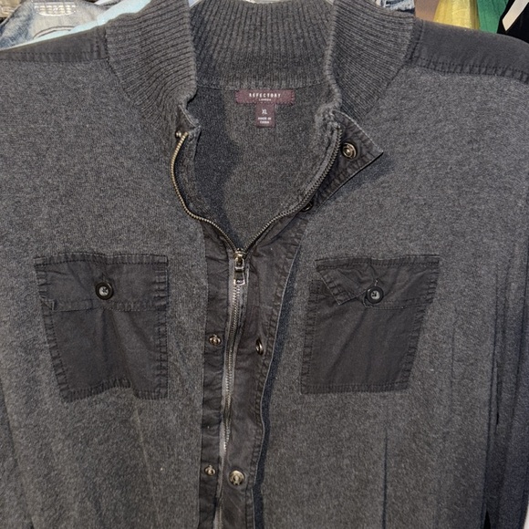 Refectory Sweater With Zipper And Snaps - Picture 2 of 2